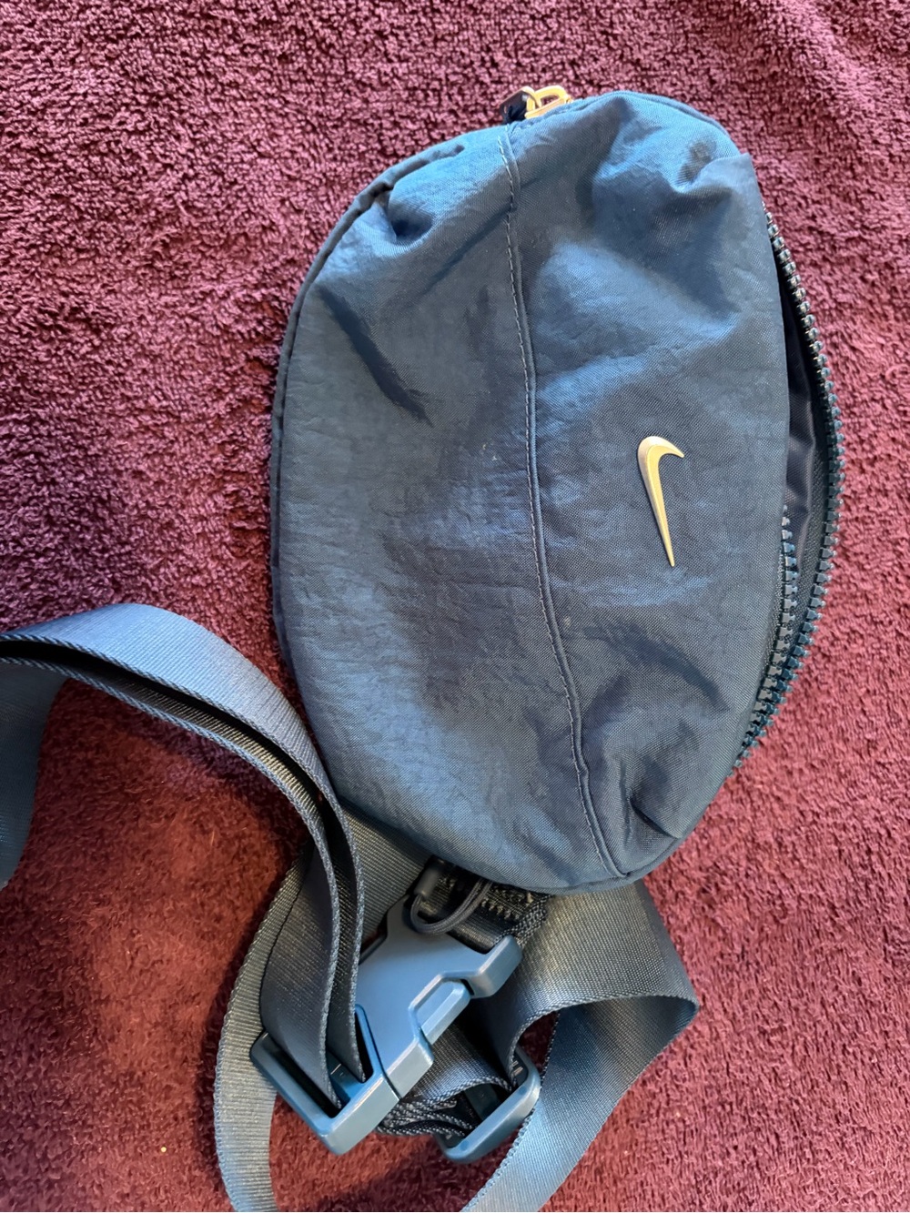 Nike Navy Blue and Gold Waist Pack